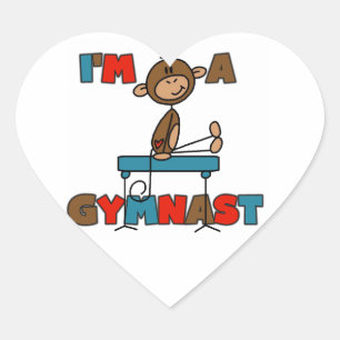 Adesivo Coração Macaco eu sou um Gymnast