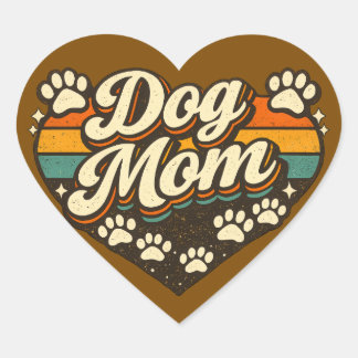 Adesivo Coração Mãe de Cachorro Retro