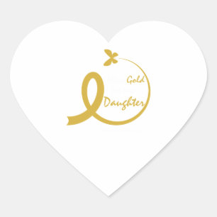 Adesivo Coração Mãe, Visto Dourado Para A Minha Filha Cancer De I