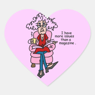 Adesivo Coração Mais problemas do que um Humor da Revista