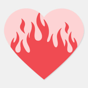 Adesivo Coração Mais Quente do que Nunca Flamejante