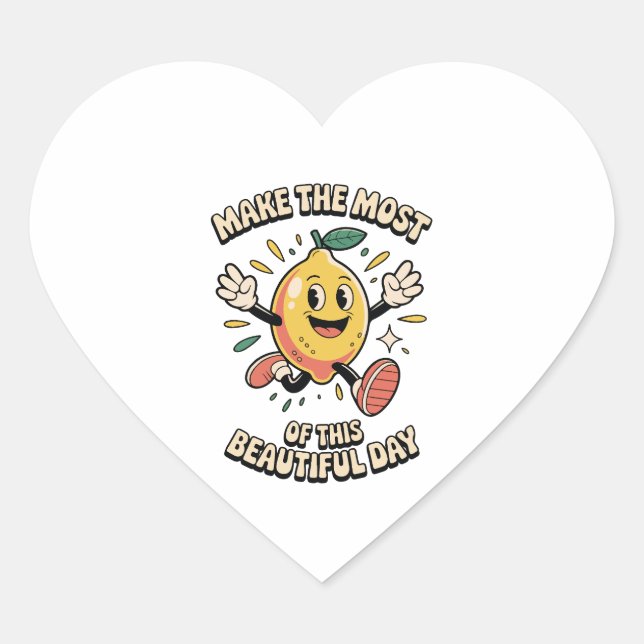 Adesivo Coração Make the Most – Lemon Vinyl Sticker (Frente)
