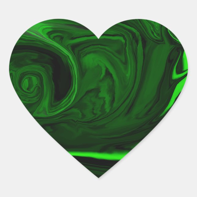 Adesivo Coração malaquite verde-textura (Frente)
