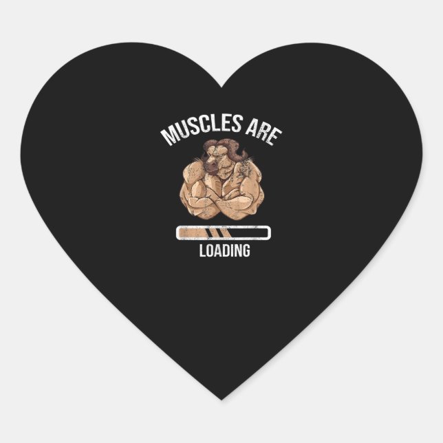 Adesivo Coração Malhação Muscle Loading Bullock Ox Sport Gym (Frente)