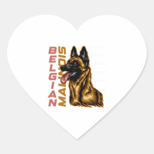 Adesivo Coração Malinois belgas
