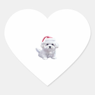 Adesivo Coração Maltês Natal - Perfeito Para Amantes de os animais
