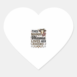 Adesivo Coração Mama Ama Seu Rebanho Camisa Vintage Vaca Mãe Desig