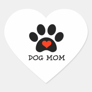 Adesivo Coração Mamã do cão de Pawprint