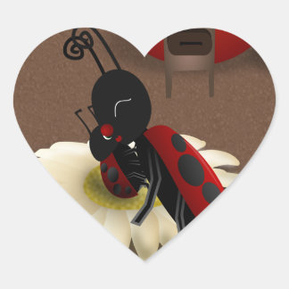Adesivo Coração Mamãe Ladybug beijando seu bebê