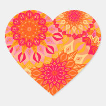Mandala Sobreposta Laranja Rosa Amarelo
