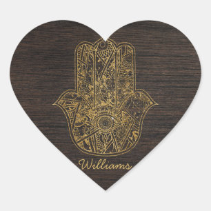 Adesivo Coração Mão do símbolo da Fátima amuleto design