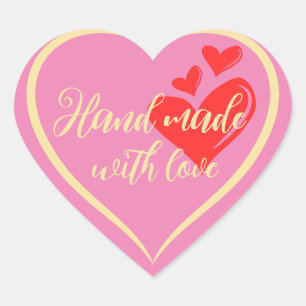 Adesivo Coração Mão Personalizada Feita Com Texto De Amor
