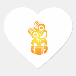 Adesivo Coração Maori - baterista de Hei Tiki