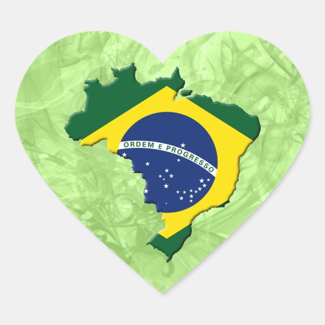 Adesivo Coração mapa do Brasil (Frente)