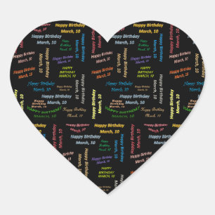 Adesivo Coração Março, 10 Aniversário