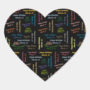 Adesivo Coração Março, 13 Aniversário