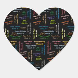 Adesivo Coração Março, 15 Aniversário