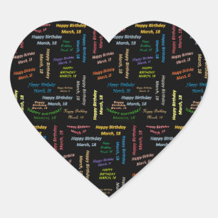 Adesivo Coração Março, 18 Aniversário