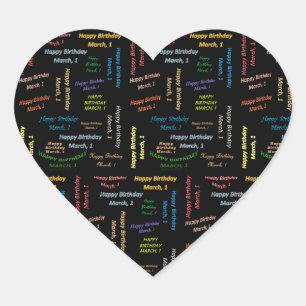 Adesivo Coração Março, 1 Aniversário