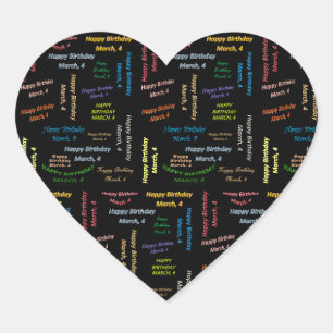 Adesivo Coração Março, 4 Aniversário