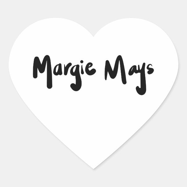 Adesivo Coração Margie Mays Signature Heart Sticker (Frente)