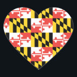 Adesivo Coração Maryland Flag Stickers<br><div class="desc">Marcadores de Maryland!</div>