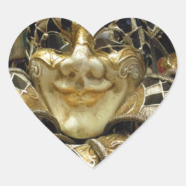 Adesivo Coração Máscara de Carnaval assustadora