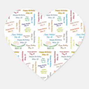 Adesivo Coração May, 22 Birthday Sticker