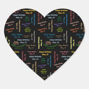 Adesivo Coração May, 25 Birthday Sticker