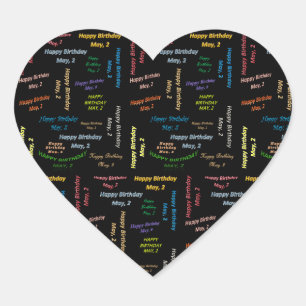 Adesivo Coração May, 2 Birthday Sticker