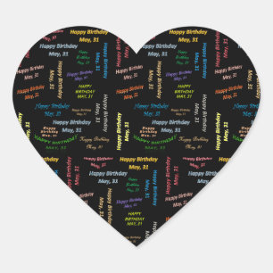 Adesivo Coração May, 31 Birthday Sticker