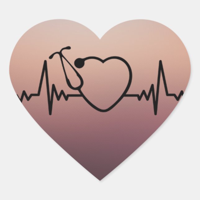 Adesivo Coração Médico Enfermeiro Hospital de Saúde (Frente)