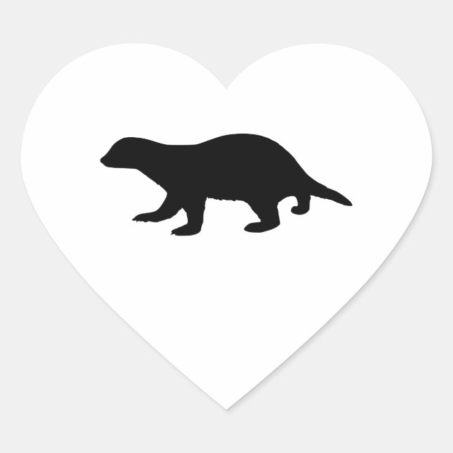 Adesivo Coração Mel Badger (Frente)