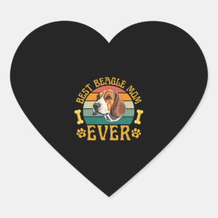 Adesivo Coração Melhor Beagle Mãe De Sempre, Engraçado Canino De B