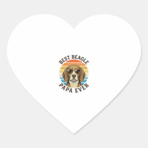 Adesivo Coração Melhor Design de Camisa de Papai de Beagle Vintage