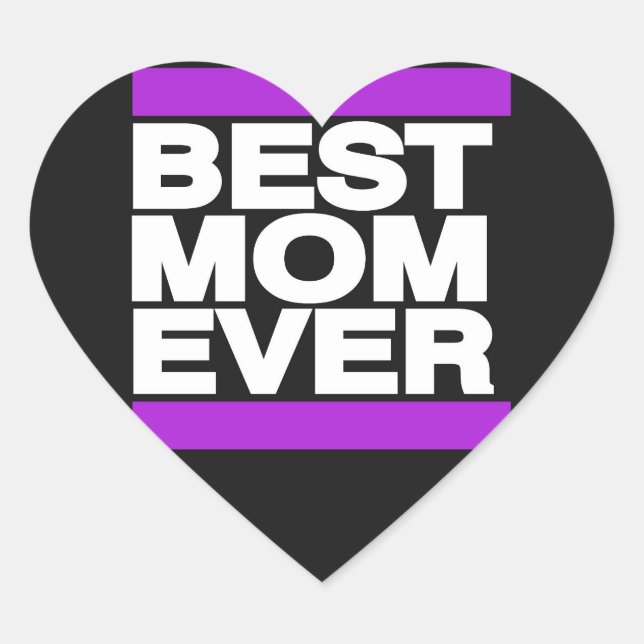 Adesivo Coração Melhor Mãe Roxo (Frente)