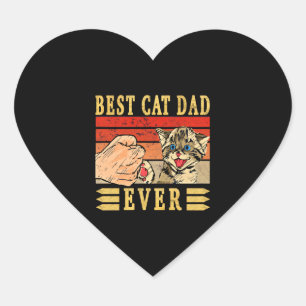 Adesivo Coração Melhor Pai De Gato De Dia de os pais De Pai De Gat