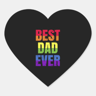 Adesivo Coração Melhor Pai de sempre - Melhor Orgulho do Papa LGBT
