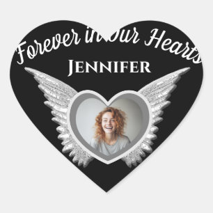 Adesivo Coração Memorial   Adicionar Foto