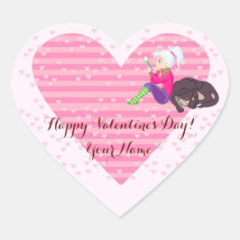 Adesivo Coração Menina apaixonada