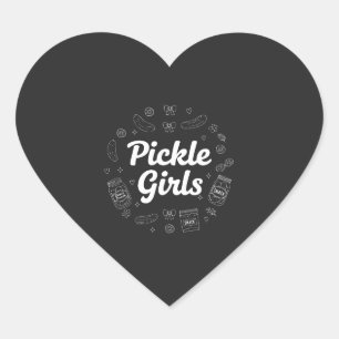 Adesivo Coração Meninas do Picles, Design de Citação de Amor