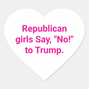 Adesivo Coração Meninas republicanas rejeitam Trump Hankamer Artju