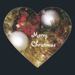 Adesivo Coração Merry Christmas Sticker<br><div class="desc">Merry Christmas Sticker</div>