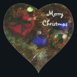 Adesivo Coração Merry Christmas Sticker<br><div class="desc">Merry Christmas Sticker</div>