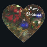 Adesivo Coração Merry Christmas Sticker<br><div class="desc">Merry Christmas Sticker</div>