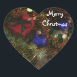 Adesivo Coração Merry Christmas Sticker<br><div class="desc">Merry Christmas Sticker</div>