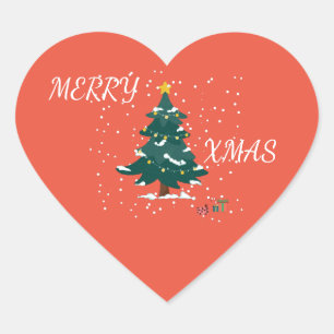 Adesivo Coração Merry Xmas Heart