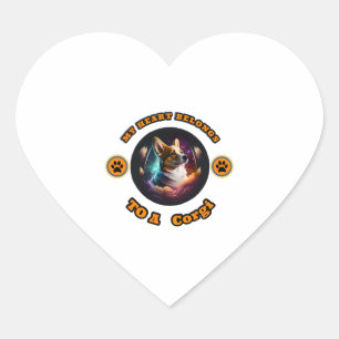 Adesivo Coração Meu Coração Pertence A Um Corgi