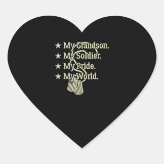 Adesivo Coração Meu neto Meu Herói Soldado Orgulhoso Vovô Militar