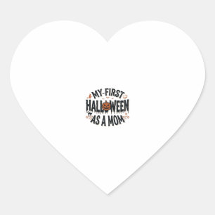 Adesivo Coração Meu Primeiro Halloween como uma Mamãe Desenho Vint